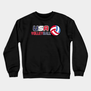 Usa Colors And Volleyball Crewneck Sweatshirt